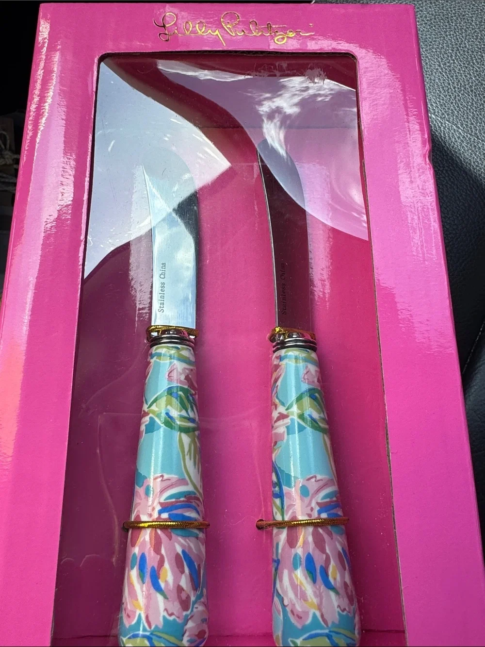 Lilly Pulitzer Blue and Pink Floral Spreader Set